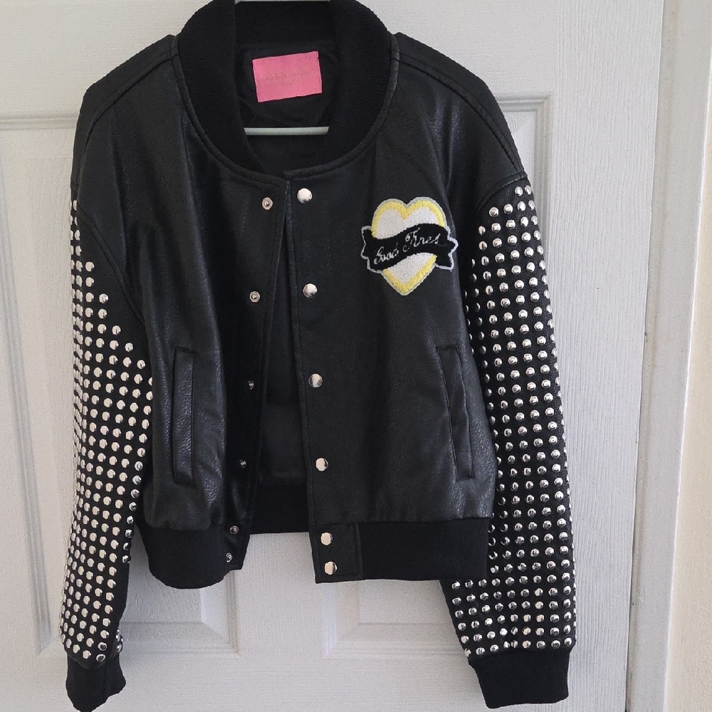 AZALEA WANG GOOD TIMES STUDDED ARM BOMBER